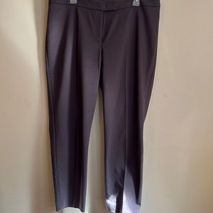 Anne Klein slim 14 gray cotton blend hook eye closure zipper career dress pant